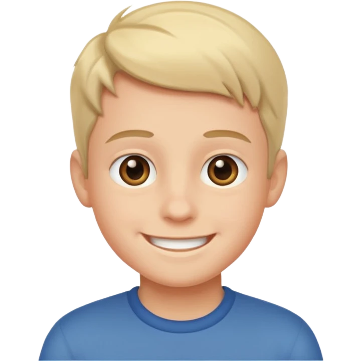 smiling boy in indoor portrait emoji