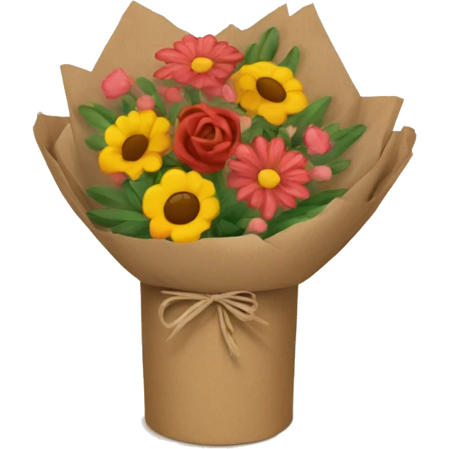 Bouquet with brown paper wrapping emoji