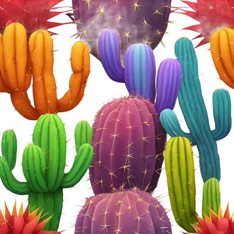 Rainbow cactus emoji
