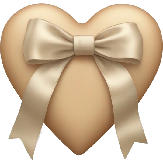 beige heart with beige satin bow emoji