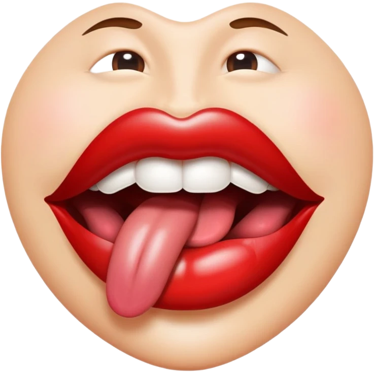 tongue red shiny glossy lips mouth emoji