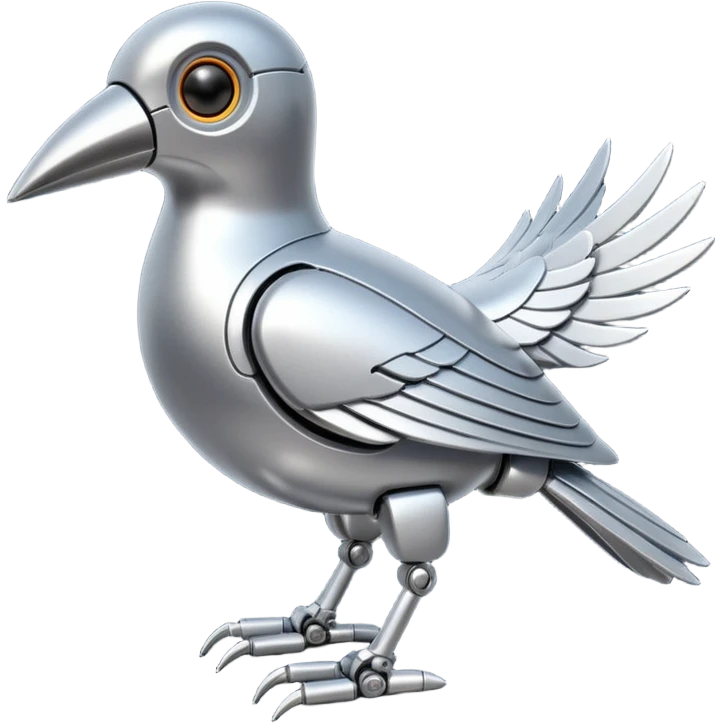 robotic bird emoji