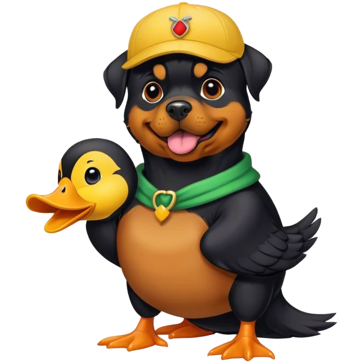 Rottweiler in a duck costume  emoji