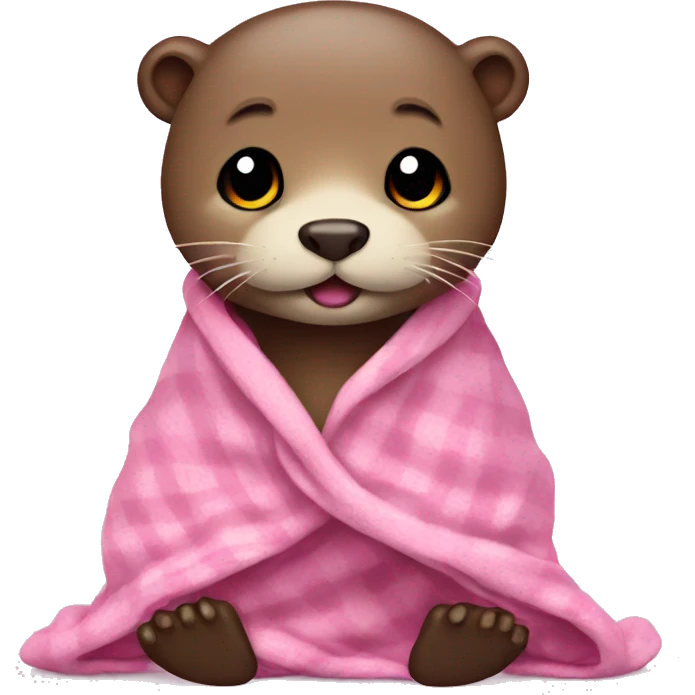 otter dressed in a pink blanket emoji