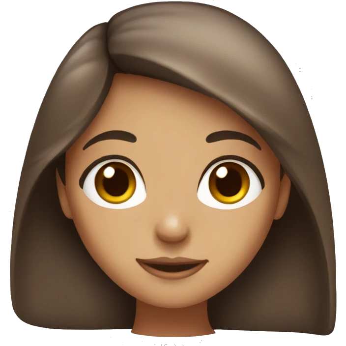 Brown haired girl with brown eyes emoji