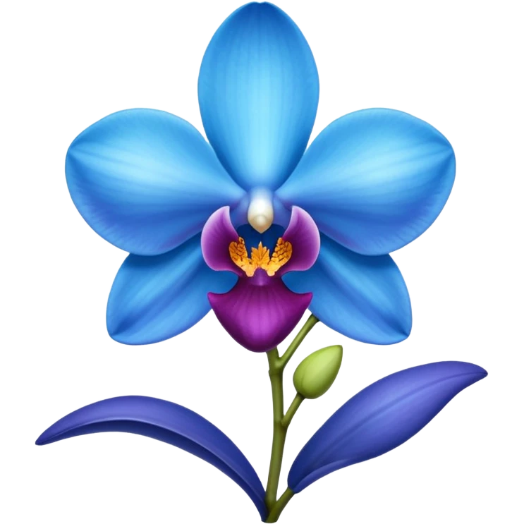 blue orchide emoji