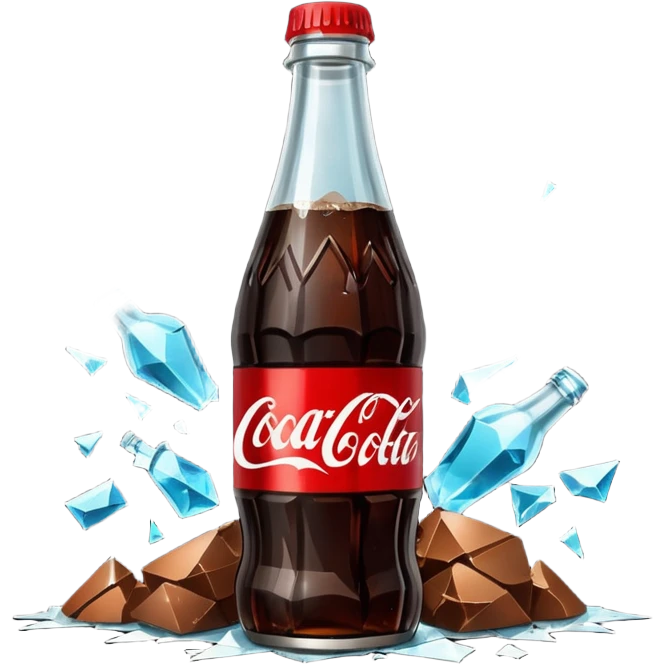 bottle of coke broken in the middle  emoji