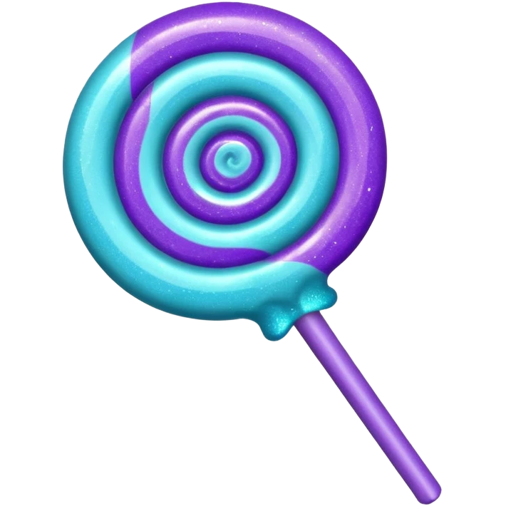 glitter cian and purple lolipop emoji