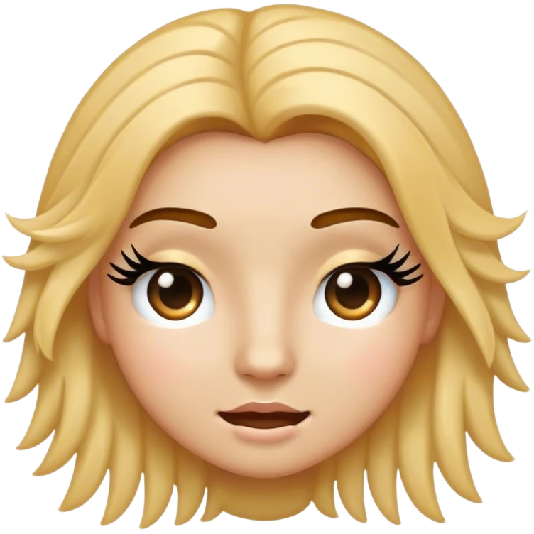 Pleasing face emoji with lashes and hair emoji