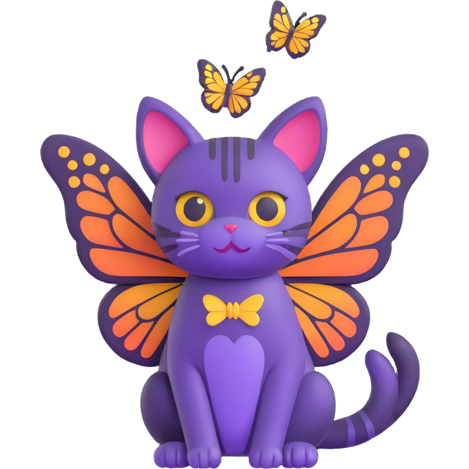a cat with butterfly wings emoji