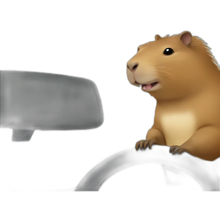 Capybara in a car emoji