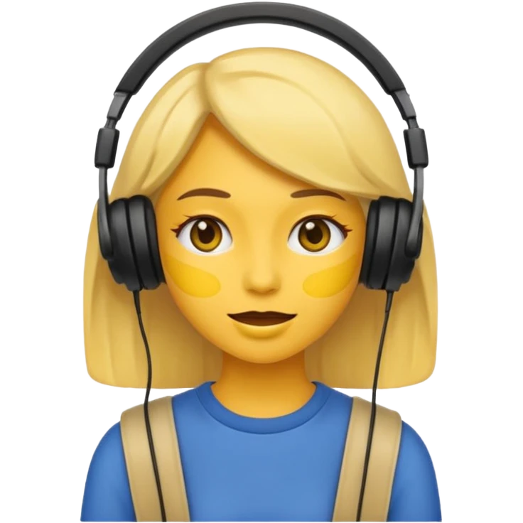 Emoji girl listen song emoji