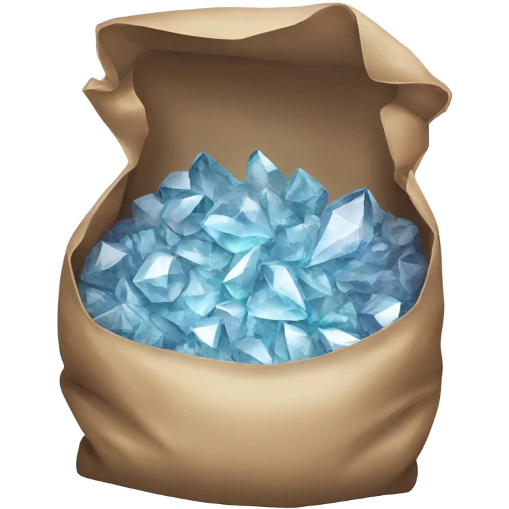  big opened bag full of crystals emoji