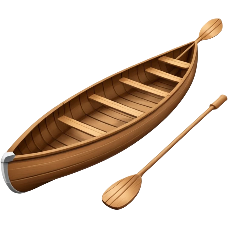 Wooden canoe with 2 paddles emoji