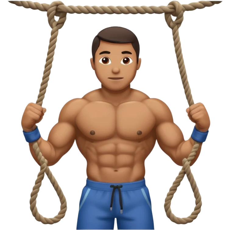 man doing ropes in a crossfit training emoji