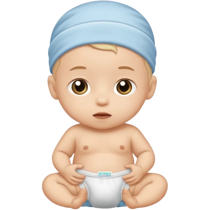 Newborn baby with a full of poop diaper emoji