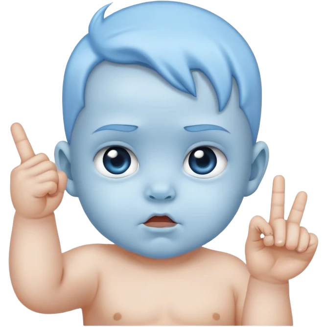 Baby Blue middle finger emoji