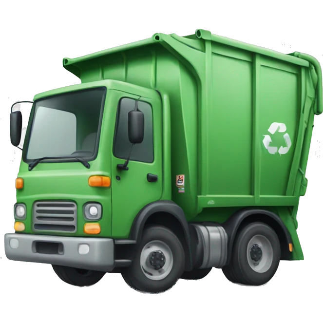 Garbage Truck with a smiling Facebook emoji