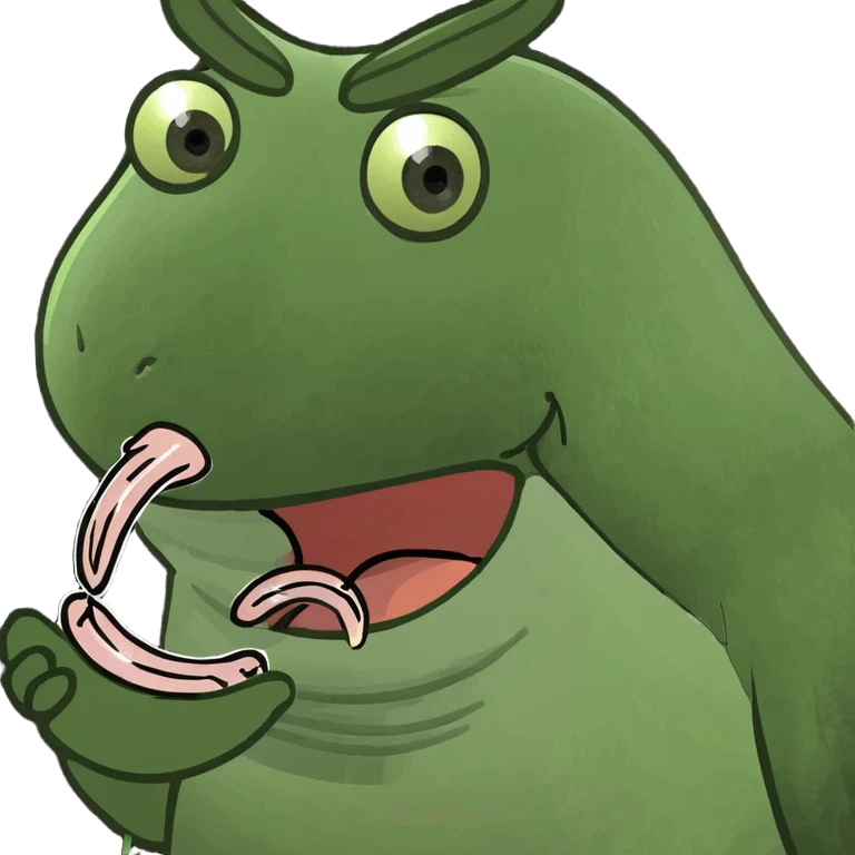 Big fat bird eating worm emoji
