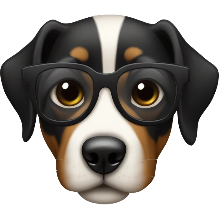 Perro negro con gafas negras  emoji