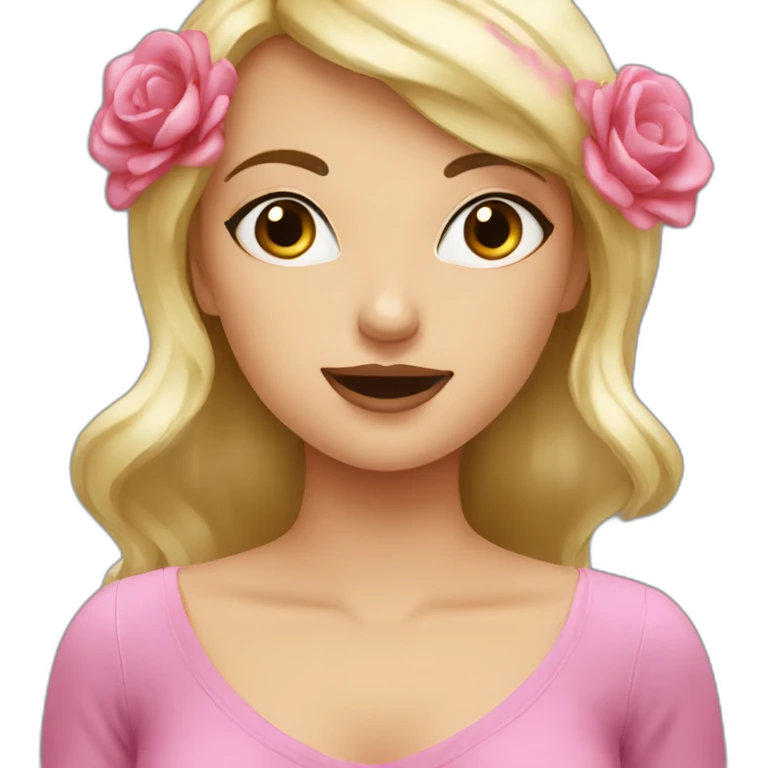 Fleur dans la bouche emoji