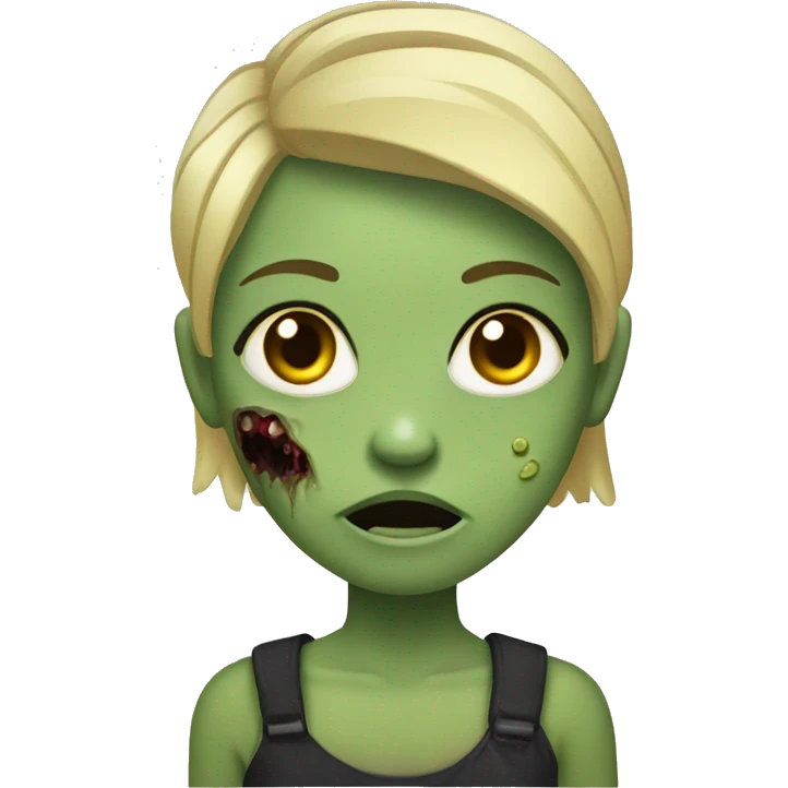 girl zombie with blonde and short hair emoji