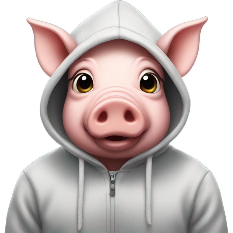Pig wearing  a hoodie  emoji