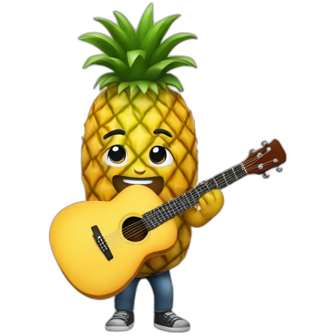 a pineapple playing guitar emoji