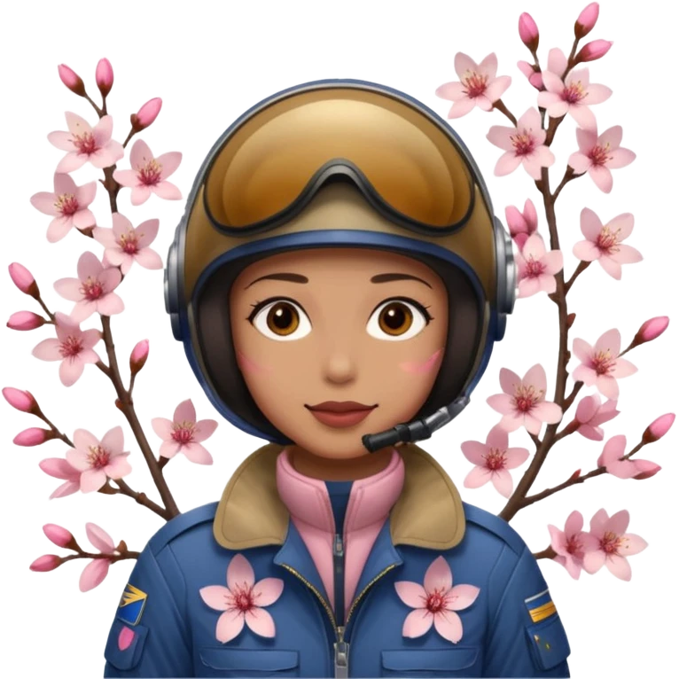 pilot with cherry blossom emoji