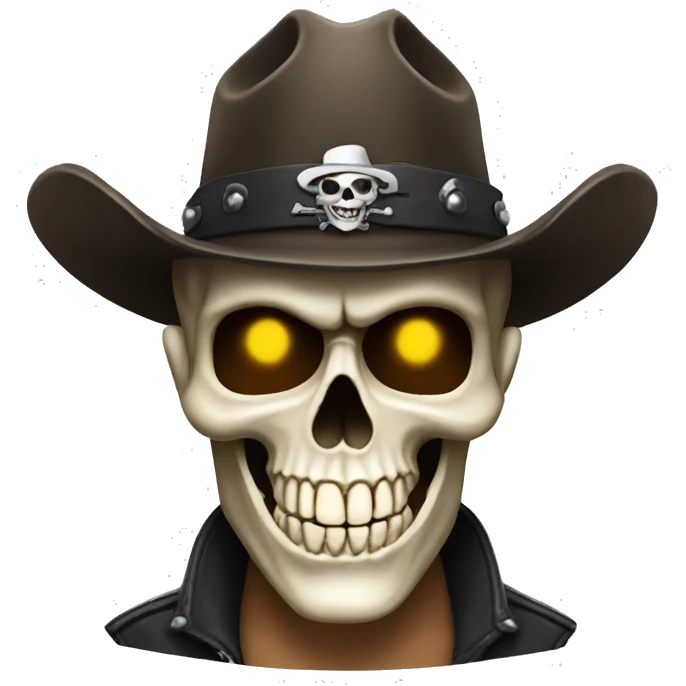 Skull in cowboy hat - gangster emoji