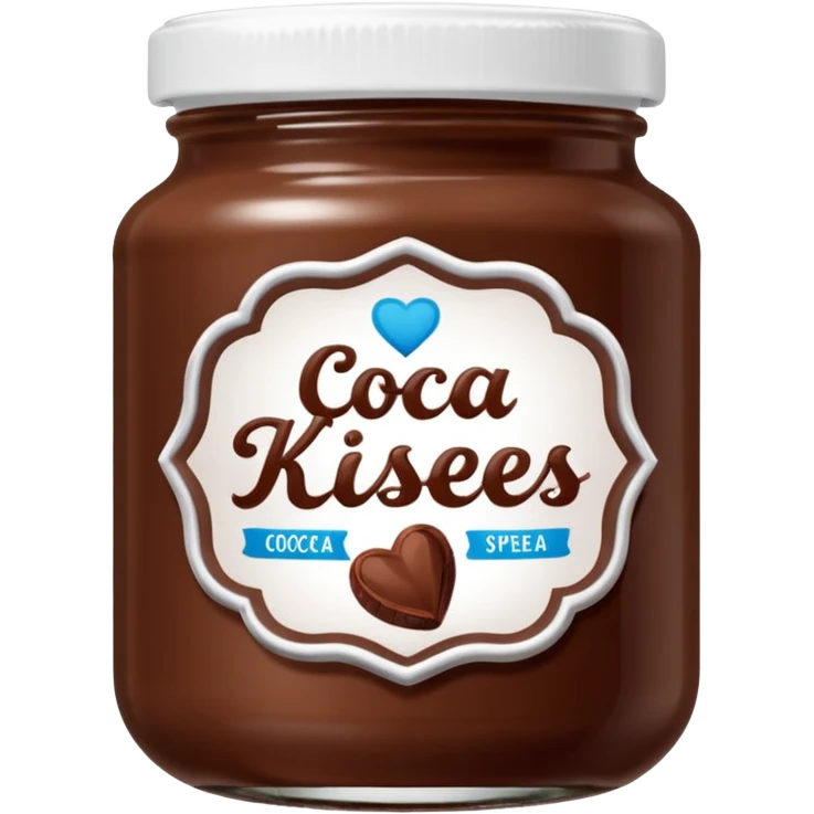 Jar of hazelnut chocolate spread and make the label say cocoa kisses with a white lid emoji