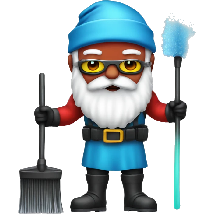 Cyberpunk Santa Claus as a superhero cleaner emoji