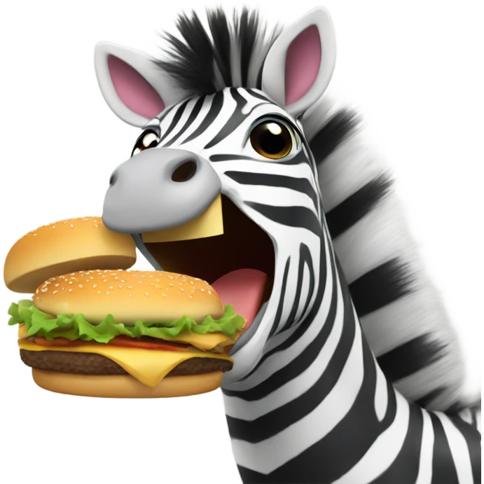 zebra eating hamburger  emoji