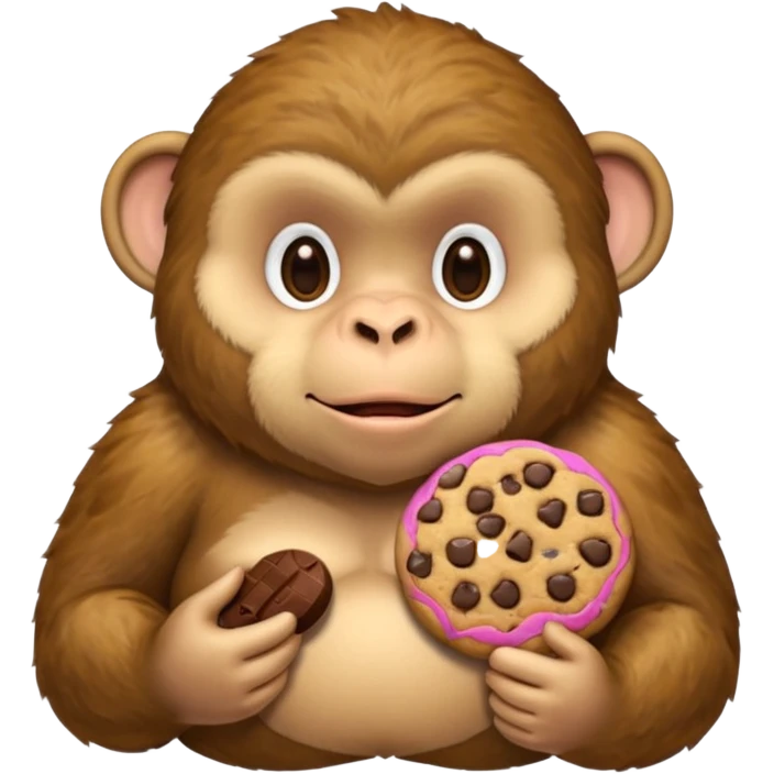 Fat monkey holding a cookie  emoji