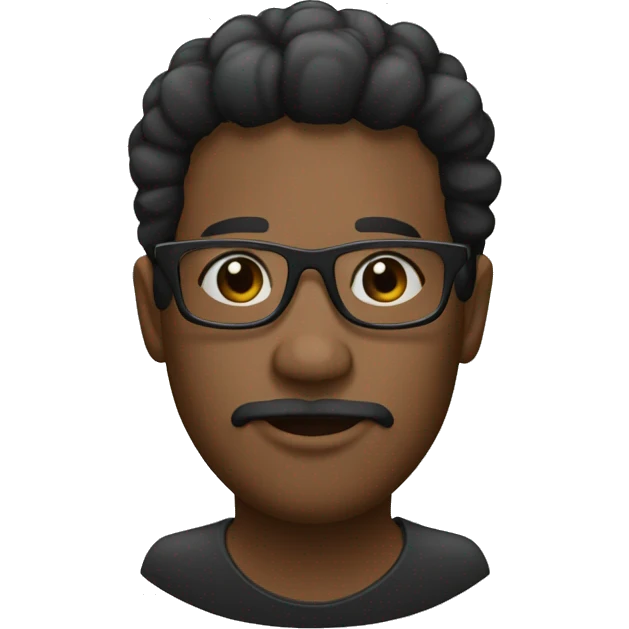pelo largo liso negro muleca blanca con gafas negras emoji