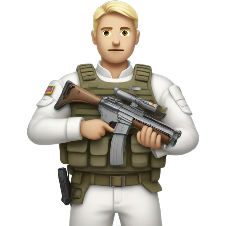 super realistic white soldier with weapon emoji