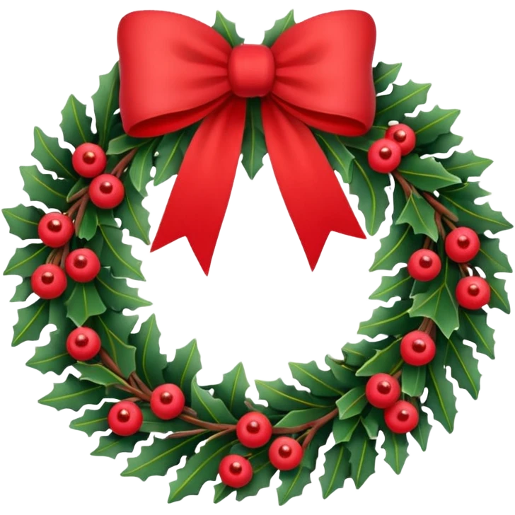 Christmas wreath emoji