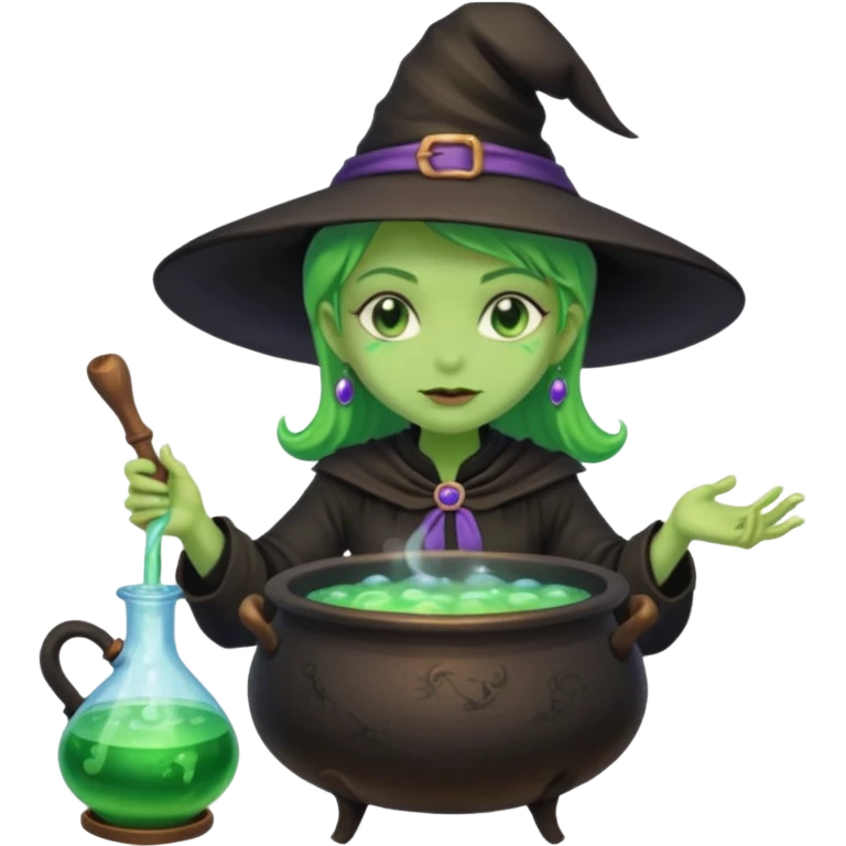 green witch cooking potion emoji