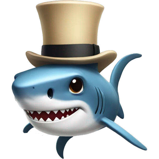 shark with tophat emoji