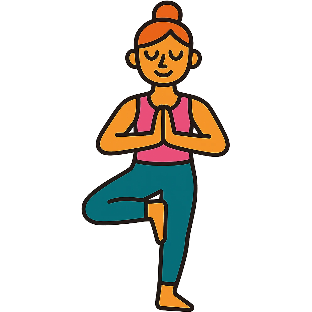 yoga pose vibrant toon style emoji