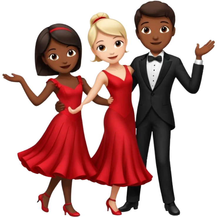 Ballroom dancing with girlred and boyblack  girl bend on his hand emoji