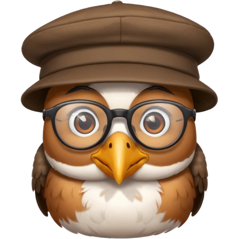 cool bird with glassess and hat emoji