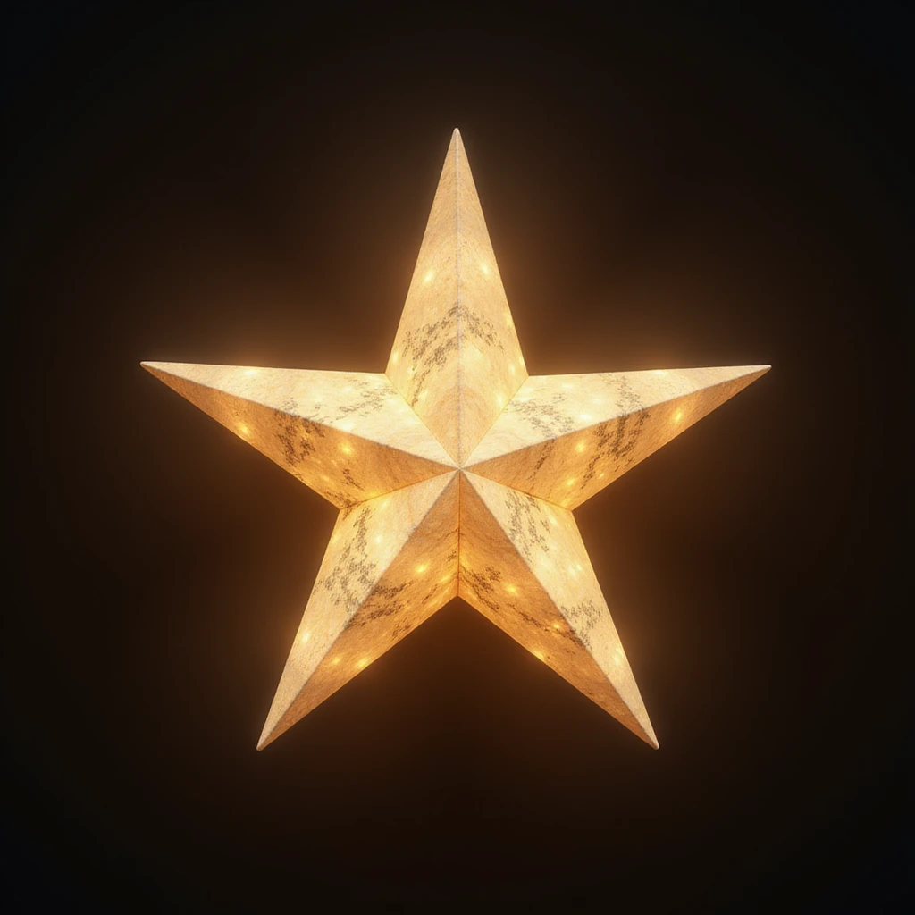 a realistic star, photorealistic style, detailed lighting and texture, glowing effect, natural colors, high detail, soft glow emoji