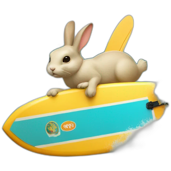 un lapin qui fait du surf emoji