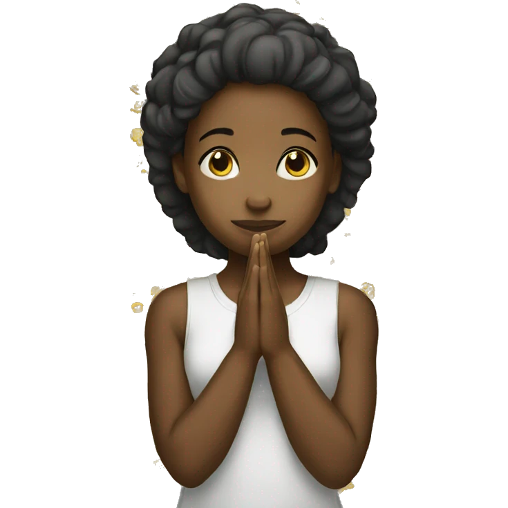 black girl praying emoji