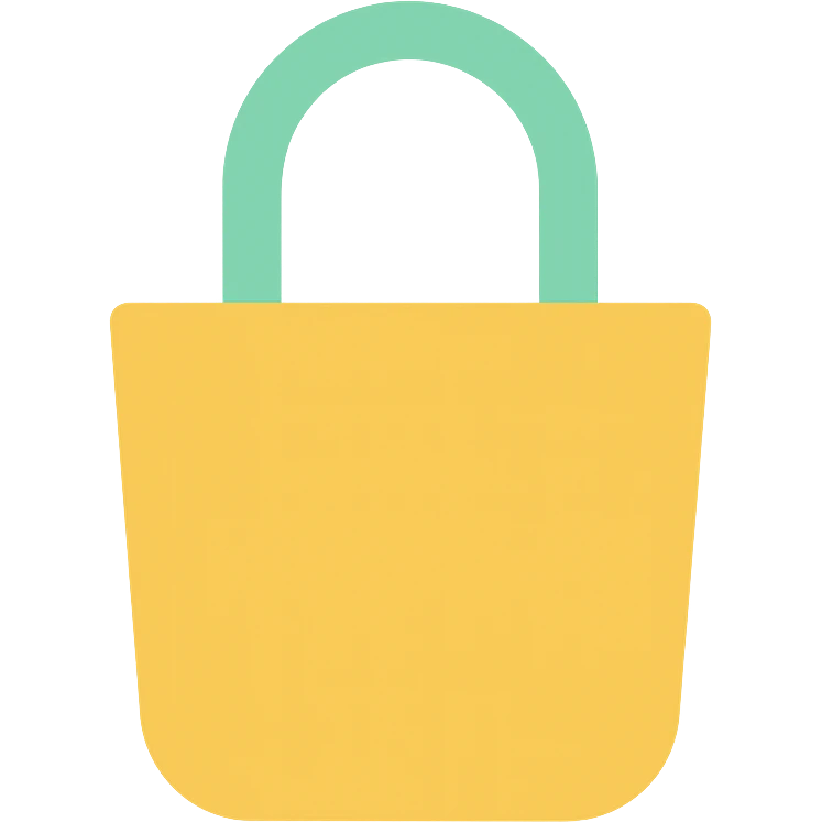 tote bag icon, color filled, minimal and modern emoji