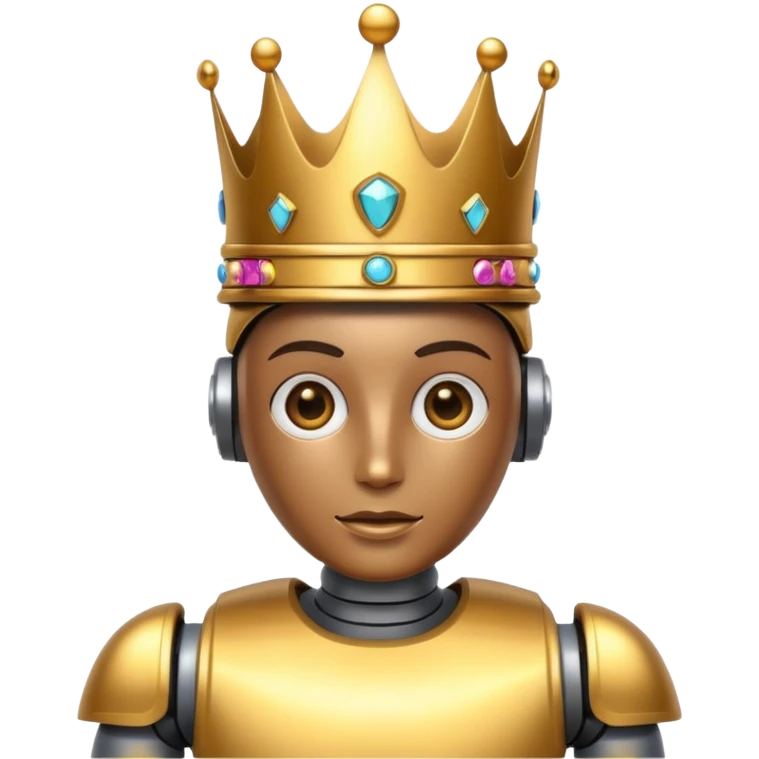 robot wearing a crown emoji