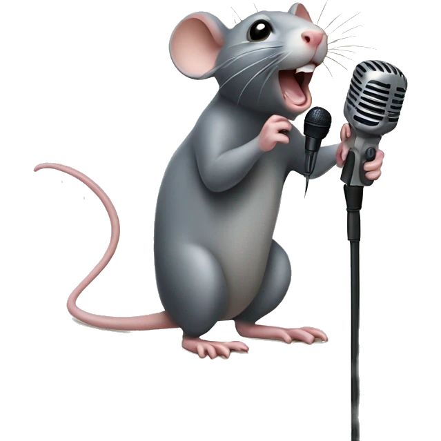 Rat with microphone emoji
