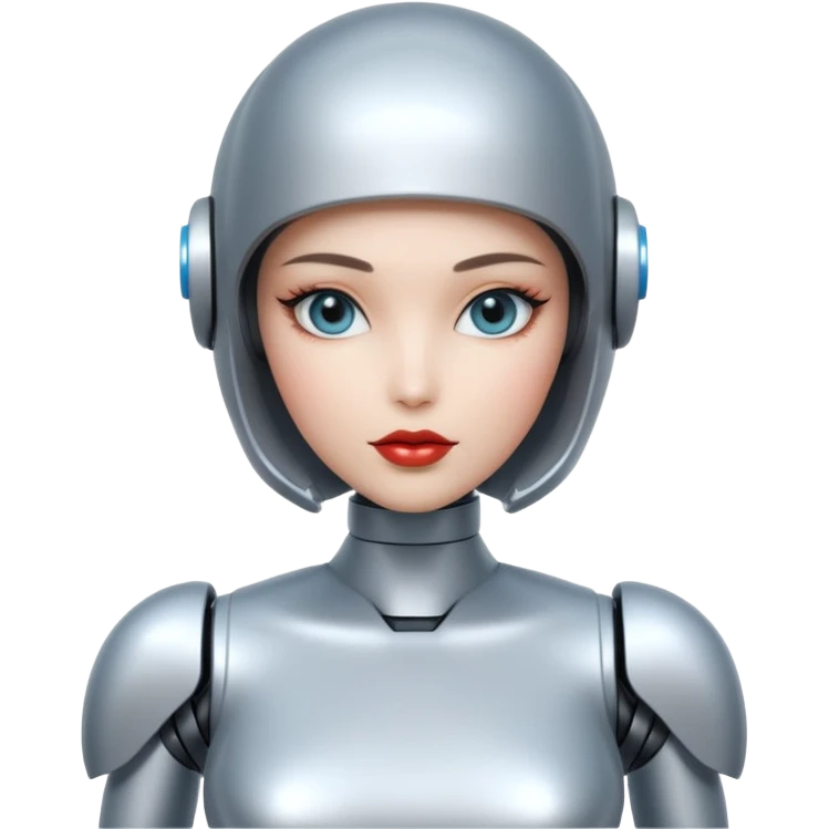 Sexy blank face dronification robot girl full body pinup pose emoji