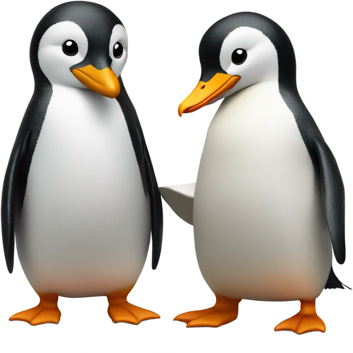 Penguin with duck on its shoulders big emoji